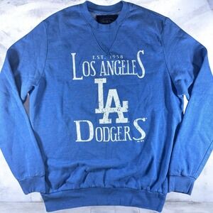 Majestic Threads LA Dodgers Sweatshirt Mens 2X Blue Distressed MLB Crewneck